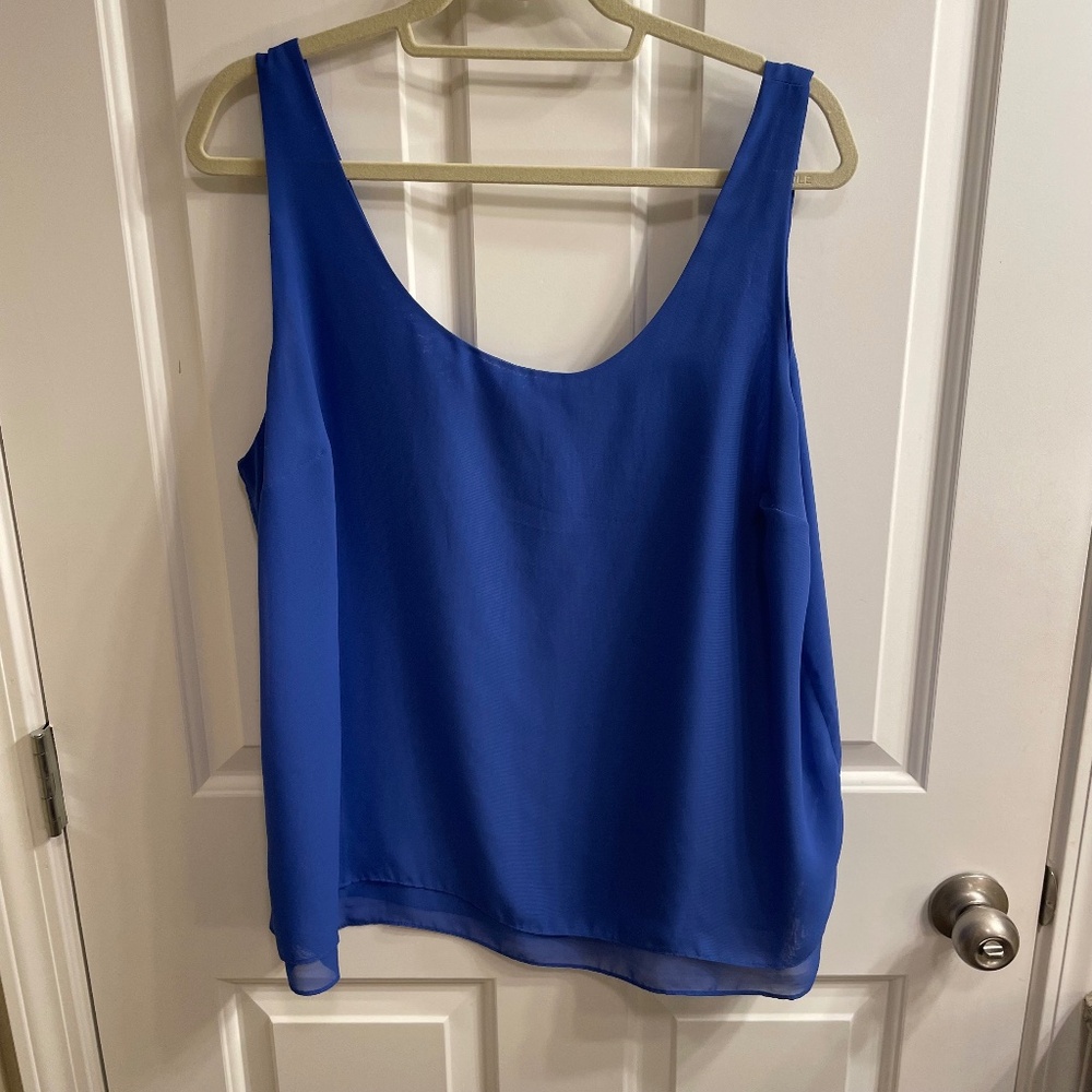 Old Navy Women's Cobalt Blue Silky Sleeveless Blouse, XL